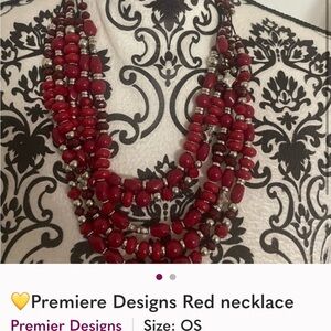 Premier Designs Bold Red Beaded Necklace